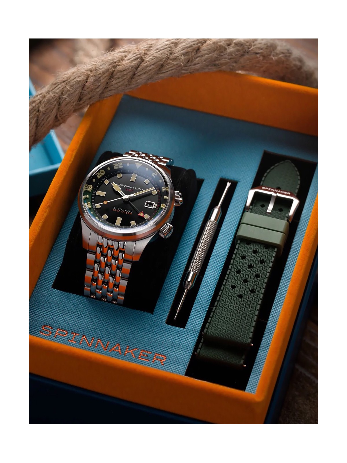 orologio uomo Spinnaker SP-5121-44 Mens Watch Bradner GMT Automatic 42mm 18ATM