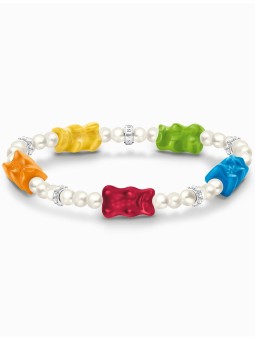 bracciale donna Thomas Sabo A2153-052-7-L17 Goldbears Pearl Bracelet colourful 17 cm