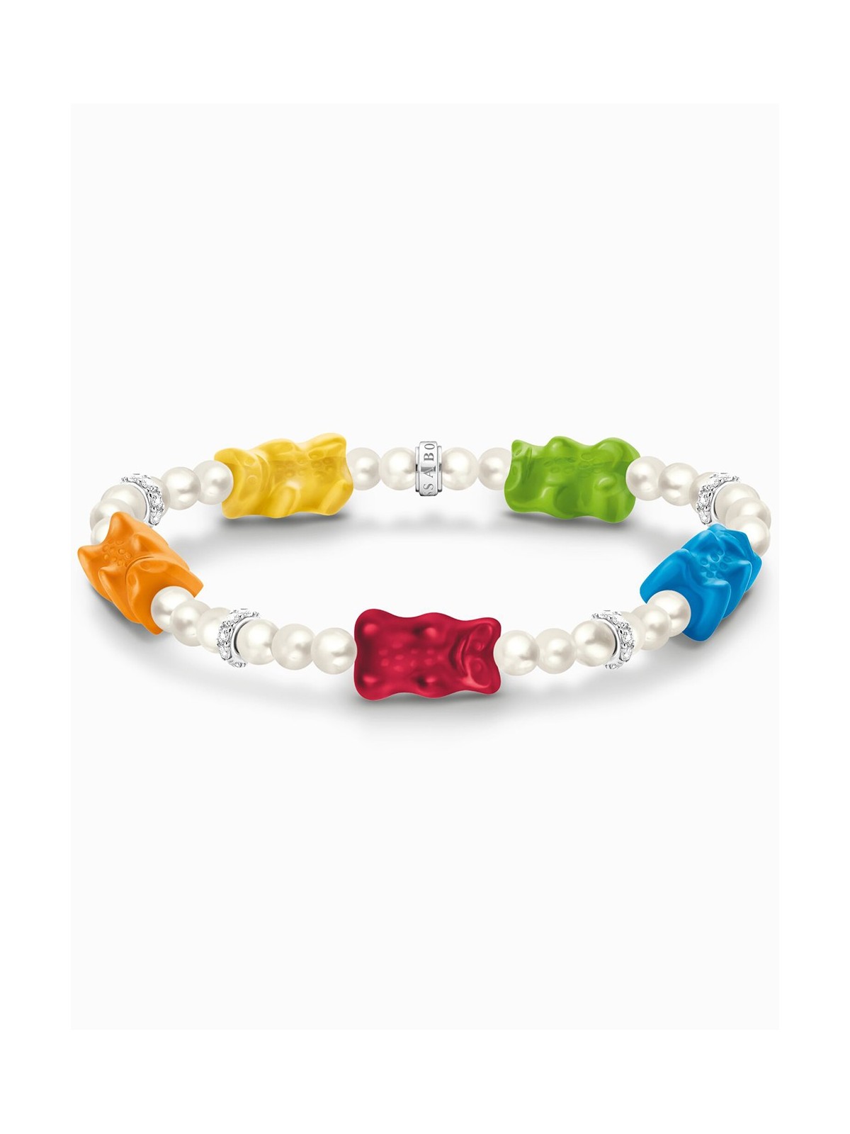bracciale donna Thomas Sabo A2153-052-7-L17 Goldbears Pearl Bracelet colourful 17 cm