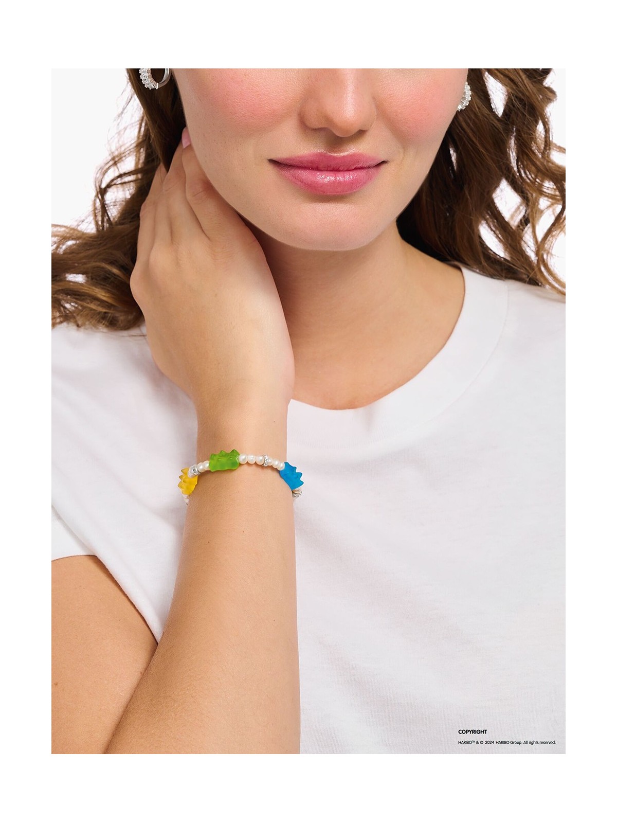 bracciale donna Thomas Sabo A2153-052-7-L17 Goldbears Pearl Bracelet colourful 17 cm