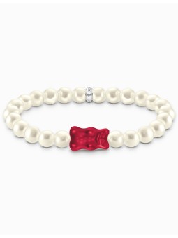 bracciale donna Thomas Sabo A2154-017-10-L15 Goldbears Pearl Bracelet red 15 cm
