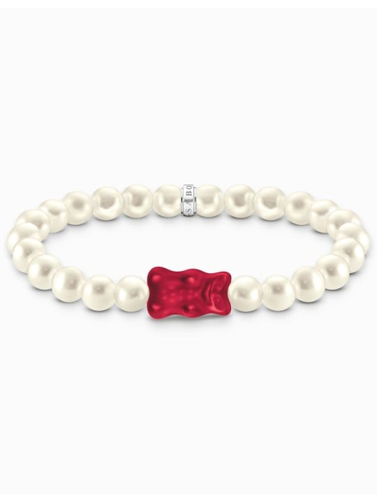 bracciale donna Thomas Sabo A2154-017-10-L15 Goldbears Pearl Bracelet red 15 cm