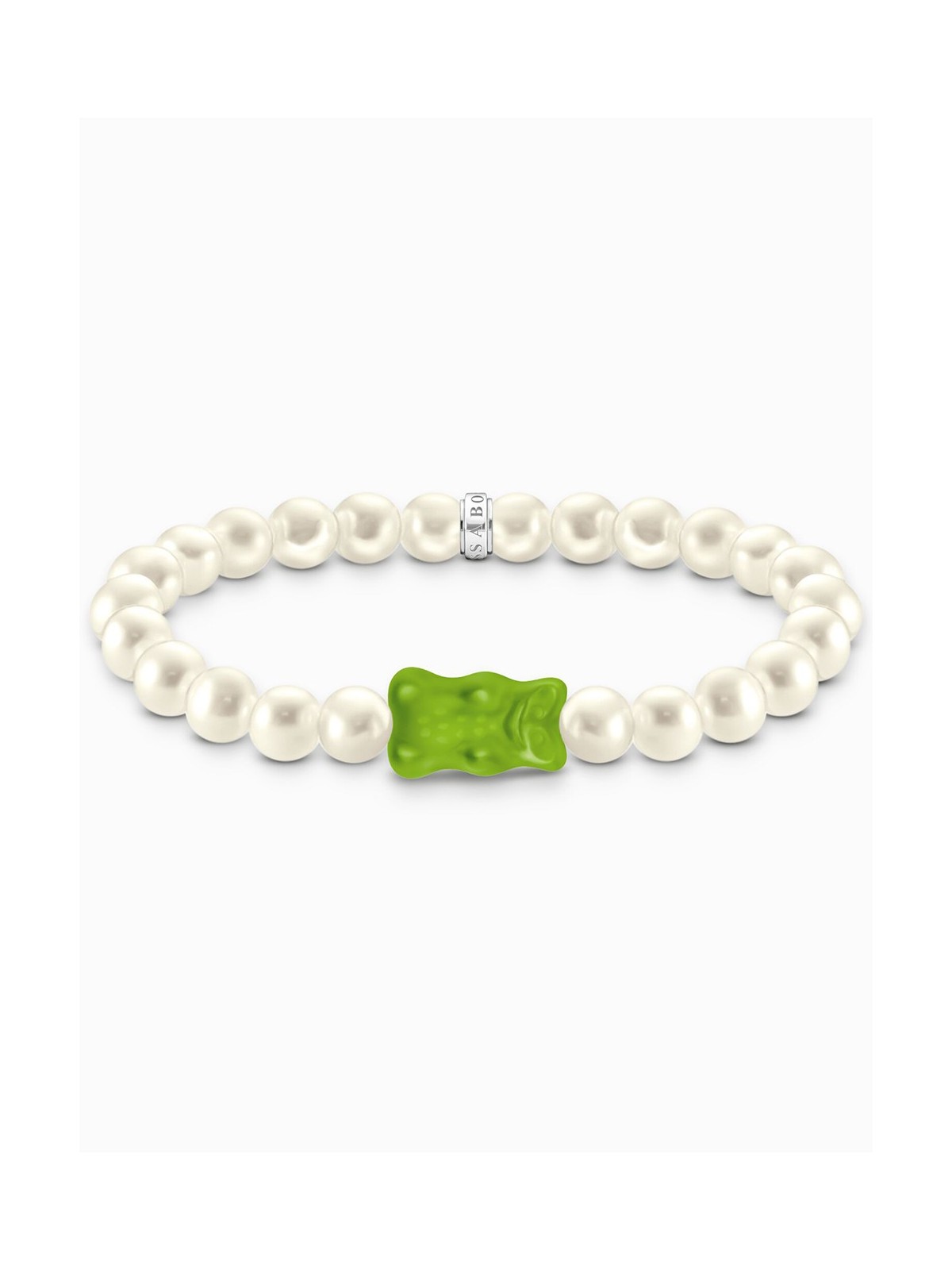 bracciale donna Thomas Sabo A2154-017-6-L15 Goldbears Pearl Bracelet green 15 cm