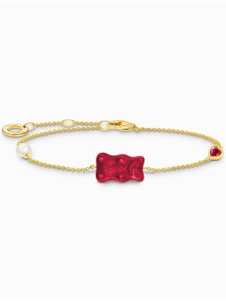 bracciale donna Thomas Sabo A2151-430-10-L19V Gold-plated Goldbears bracelet w. pearl and stone