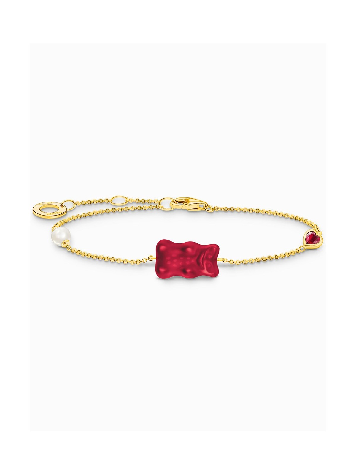 bracciale donna Thomas Sabo A2151-430-10-L19V Gold-plated Goldbears bracelet w. pearl and stone