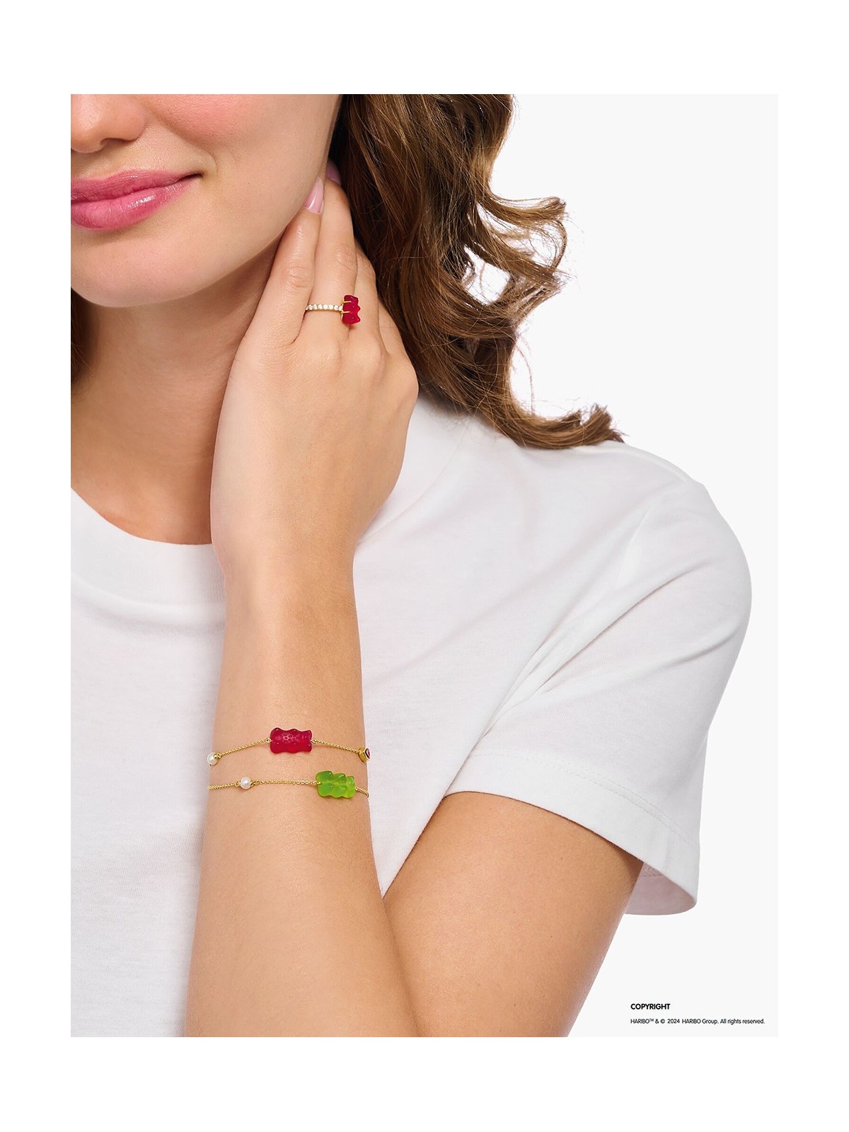 bracciale donna Thomas Sabo A2151-445-6-L19V Gold-plated Goldbears bracelet w. pearl and stone