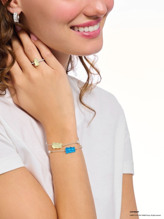 bracciale donna Thomas Sabo A2151-052-1-L19V Silver Goldbears bracelet w. pearl and stone