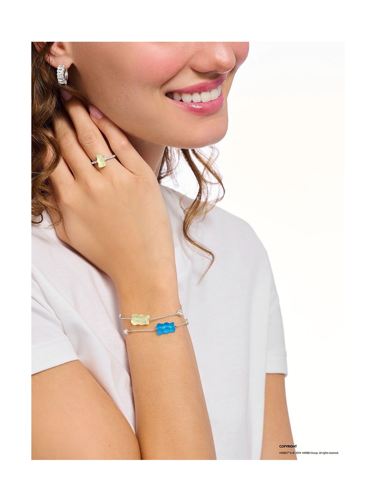 bracciale donna Thomas Sabo A2151-052-1-L19V Silver Goldbears bracelet w. pearl and stone