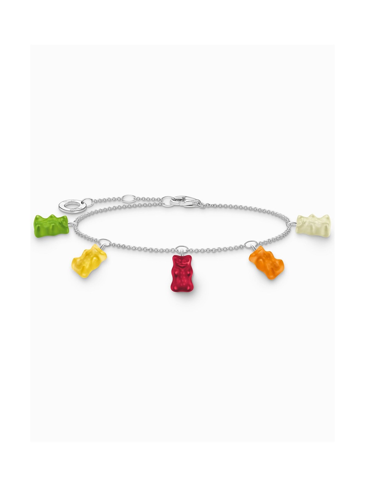 bracciale donna Thomas Sabo A2152-017-7-L19V Silver bracelet w. five coloured Goldbears
