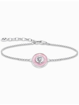 bracciale donna Thomas Sabo A2143-691-9-L19V Silver bracelet w. pink pendant
