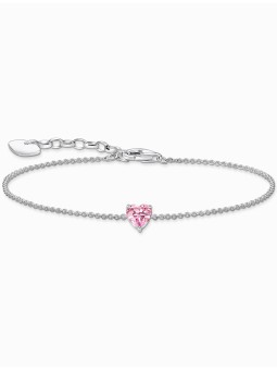 bracciale donna Thomas Sabo A2157-051-9-L19V Silver bracelet w. pink zirconia heart