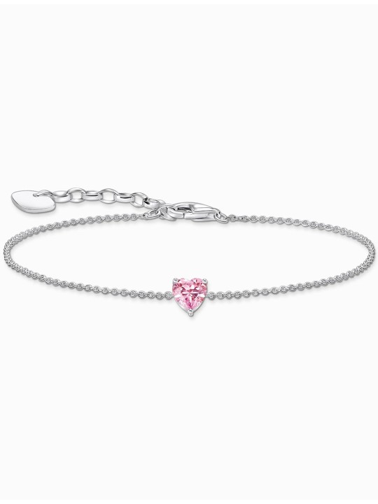 bracciale donna Thomas Sabo A2157-051-9-L19V Silver bracelet w. pink zirconia heart