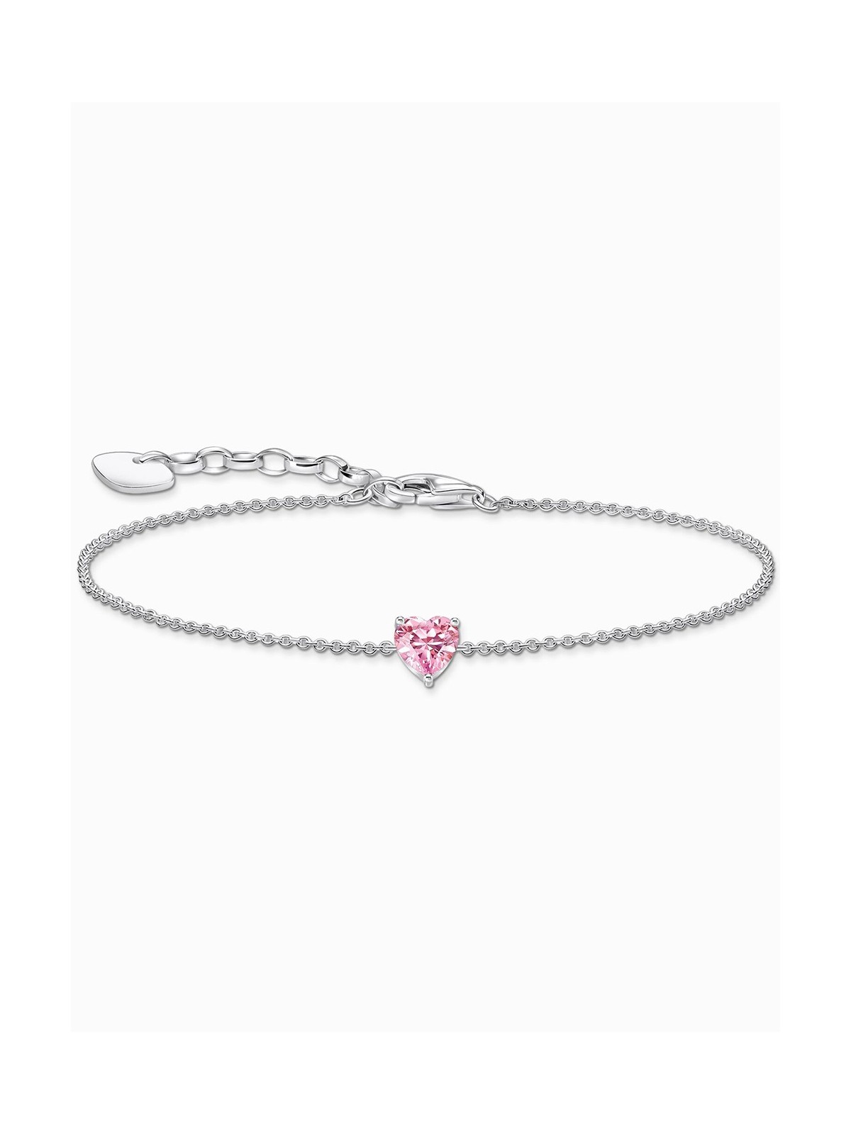 bracciale donna Thomas Sabo A2157-051-9-L19V Silver bracelet w. pink zirconia heart