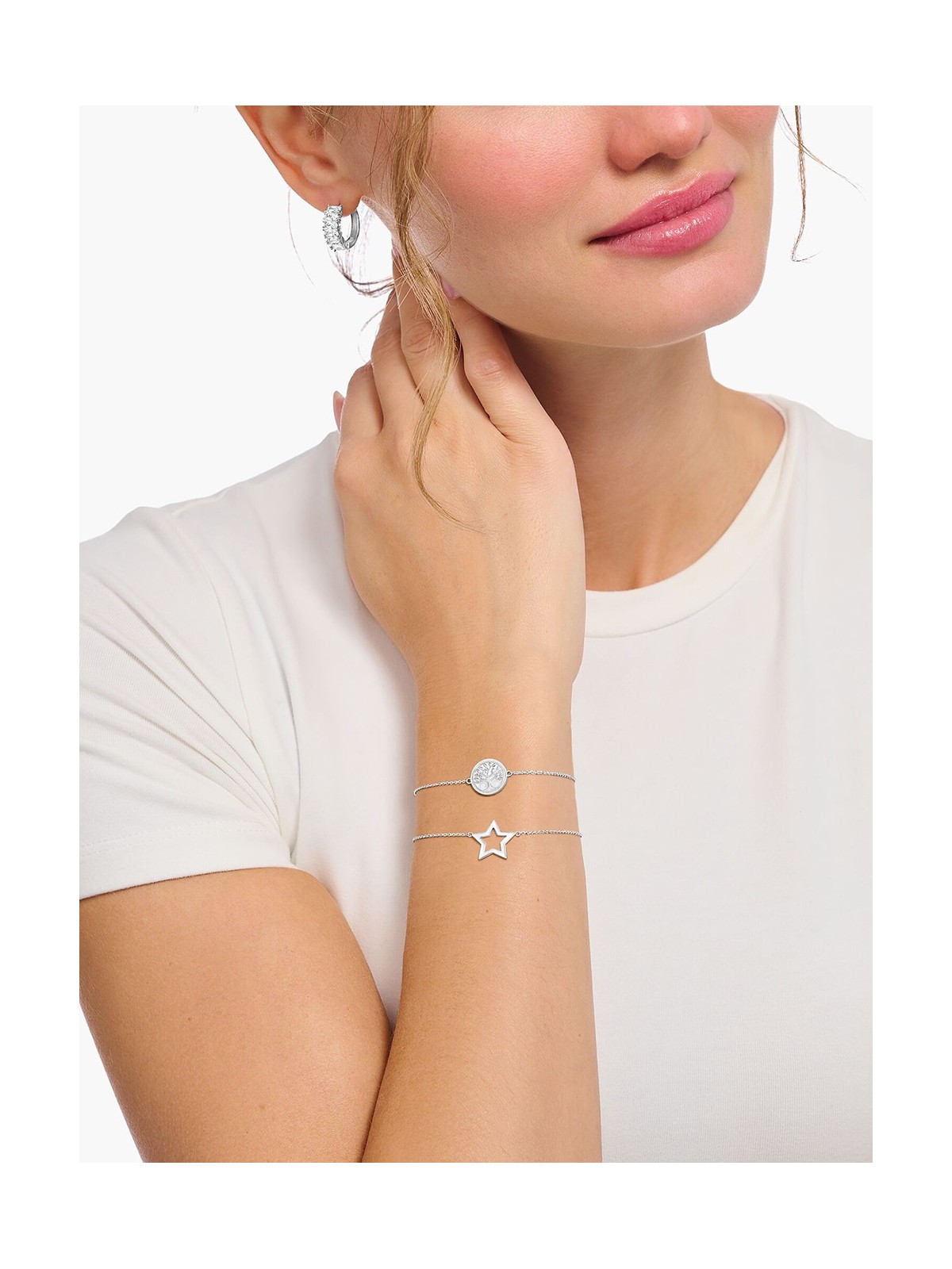 bracciale donna Thomas Sabo A2160-007-21-L19V Silver bracelet w. tree of love pendant