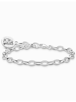bracciale donna Thomas Sabo X0291-001-21-L19 Silver charm bracelet w. Goldbears logo ring