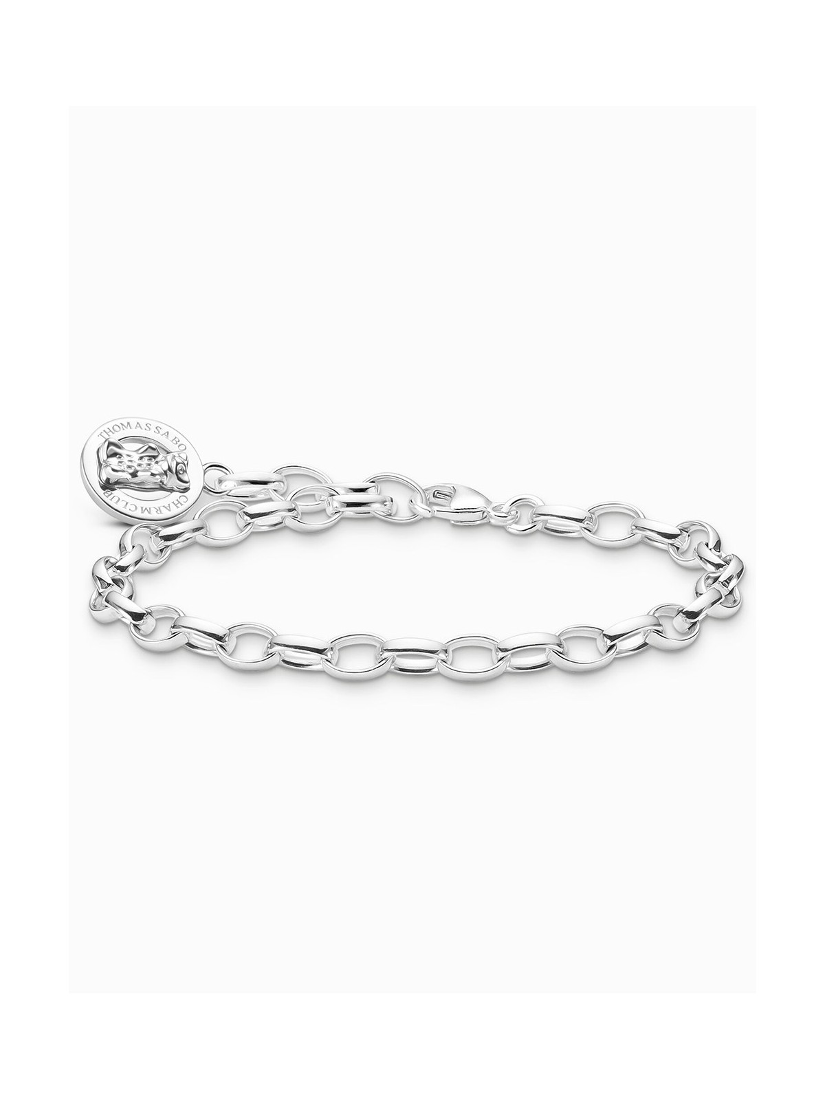 bracciale donna Thomas Sabo X0291-001-21-L19 Silver charm bracelet w. Goldbears logo ring