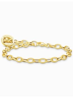 bracciale donna Thomas Sabo X0291-413-39-L17 Gold-plated charm bracelet with gold bear logo ring