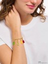 bracciale donna Thomas Sabo X0291-413-39-L17 Gold-plated charm bracelet with gold bear logo ring
