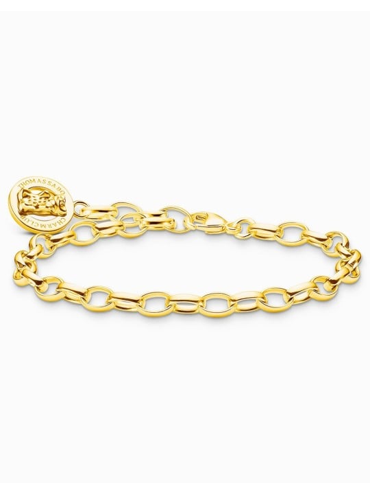 bracciale donna Thomas Sabo X0291-413-39-L19 Gold-plated charm bracelet with gold bear logo ring