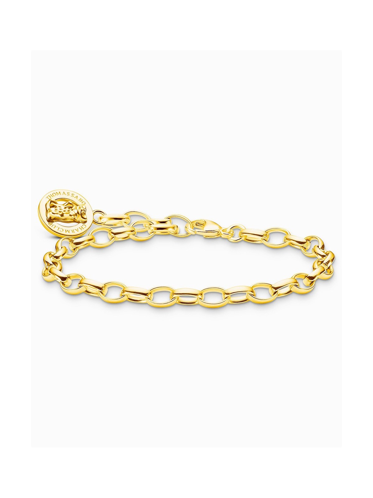 bracciale donna Thomas Sabo X0291-413-39-L19 Gold-plated charm bracelet with gold bear logo ring
