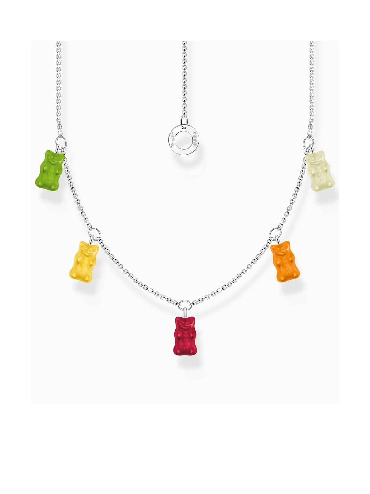 collana donna Thomas Sabo KE2205-017-7-L45V Silver chain w. 5 colourful Goldbears