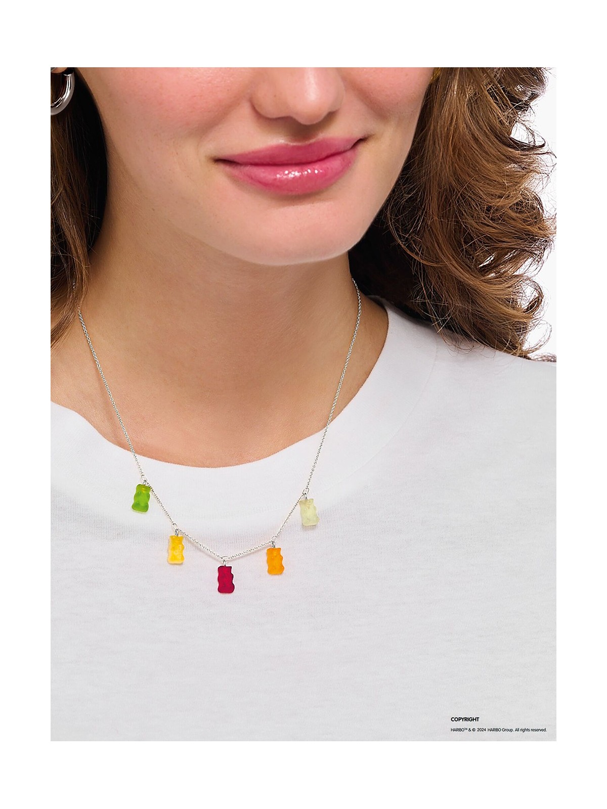 collana donna Thomas Sabo KE2205-017-7-L45V Silver chain w. 5 colourful Goldbears