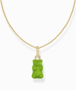 collana donna Thomas Sabo KE2209-414-6-L45V Gold-plated chain w. green Goldbears pendant