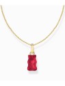 collana donna Thomas Sabo KE2209-414-10-L45 Gold-plated chain w. red Goldbears pendant