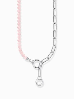 collana donna Thomas Sabo KE2193-035-9-L47V Silver necklace w. link chain elements and pink beads