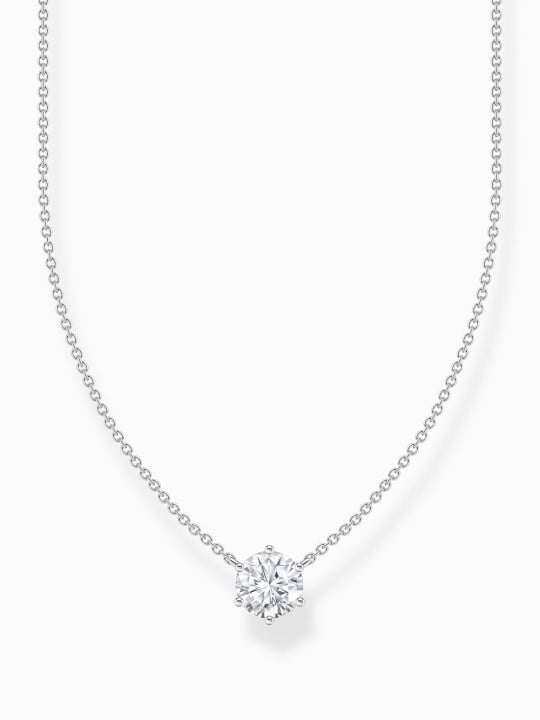 collana donna Thomas Sabo KE2210-051-14-L45V Silver necklace w. white zirconia pendant