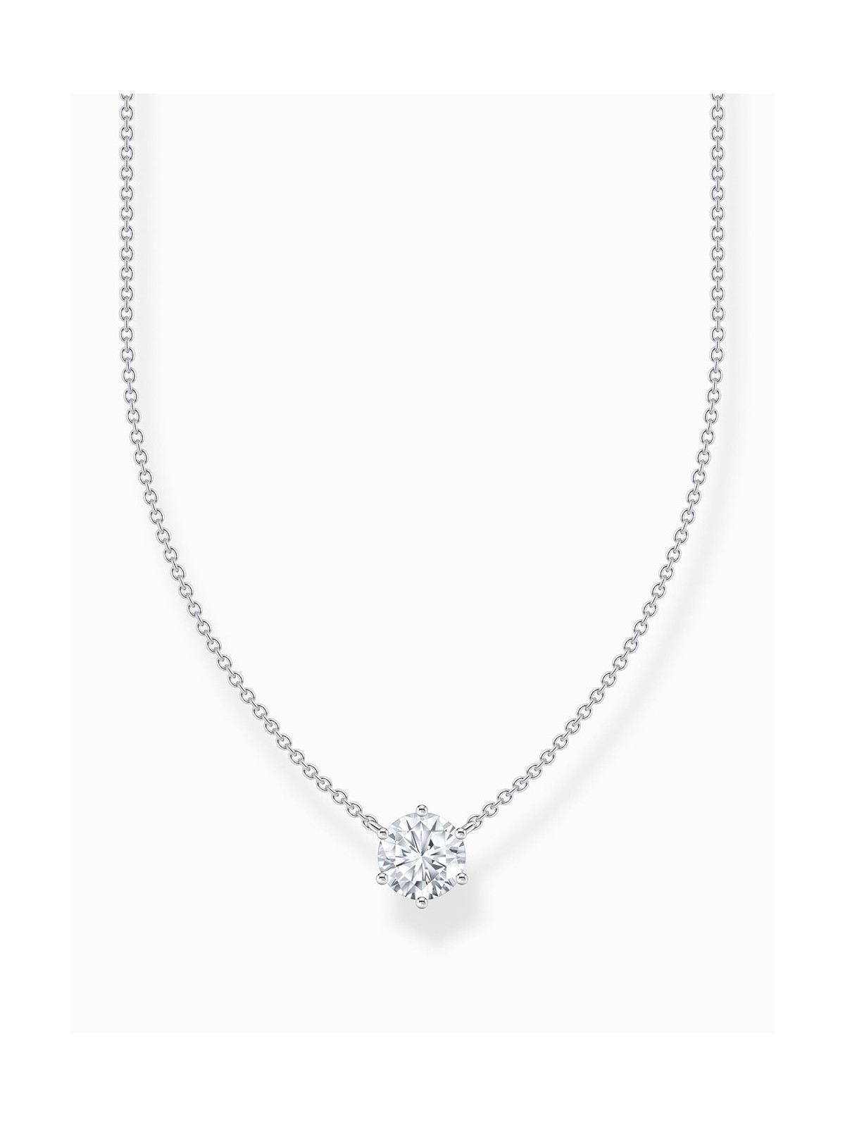 collana donna Thomas Sabo KE2210-051-14-L45V Silver necklace w. white zirconia pendant