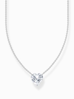 collana donna Thomas Sabo KE2211-051-14-L45V Silver necklace w. white heart pendant