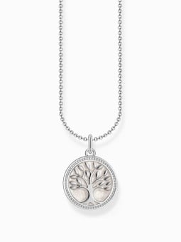 collana donna Thomas Sabo KE2220-007-21-L45V Silver necklace w. Tree of Love pendant u. weißer Emaille