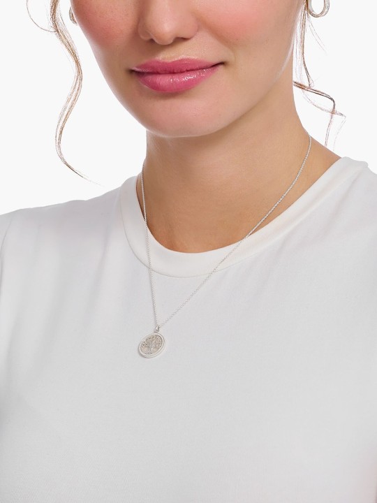 collana donna Thomas Sabo KE2220-007-21-L45V Silver necklace w. Tree of Love pendant u. weißer Emaille
