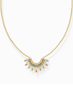 collana donna Thomas Sabo KE2203-488-7-L45V Gold plated chain w. sunbeams and coloured stones