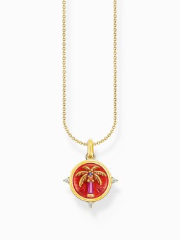 collana donna Thomas Sabo KE2204-471-7-L45V Gold-plated necklace w. palm pendant
