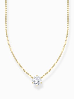collana donna Thomas Sabo KE2210-414-14-L45V Gold-plated chain w. white zirconia pendant