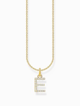 collana donna Thomas Sabo KE2244-414-14-L45V Gold-plated necklace letter E