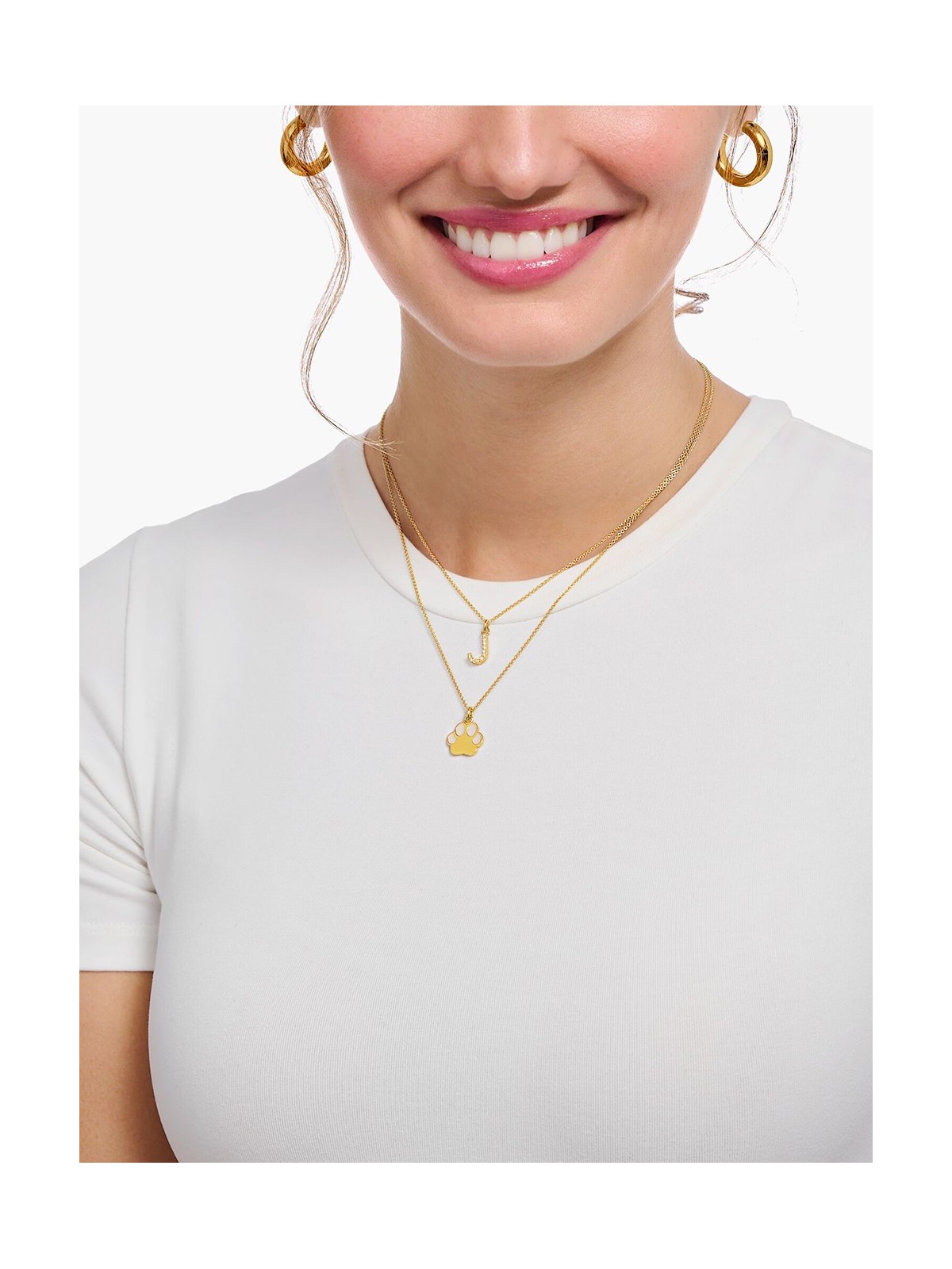 collana donna Thomas Sabo KE2244-414-14-L45V Gold-plated necklace letter E