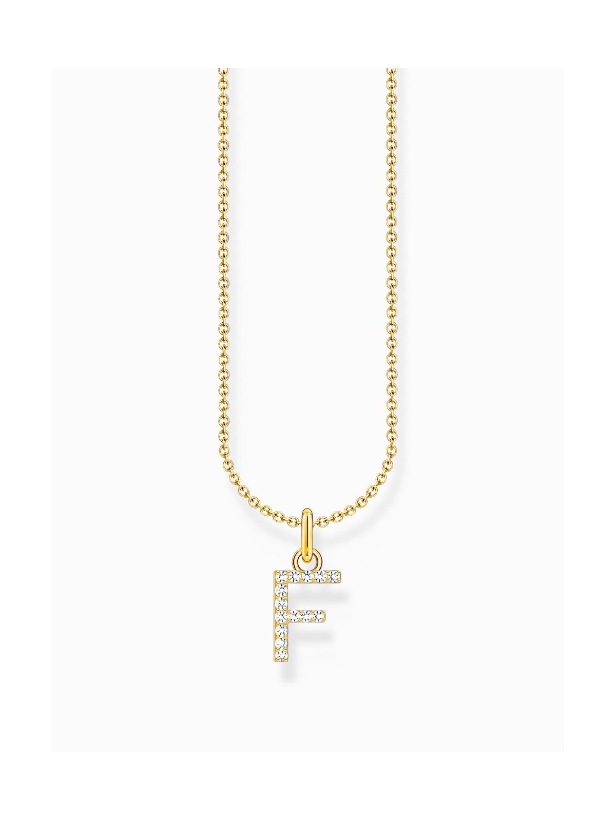 collana donna Thomas Sabo KE2245-414-14-L45V Gold-plated necklace letter F