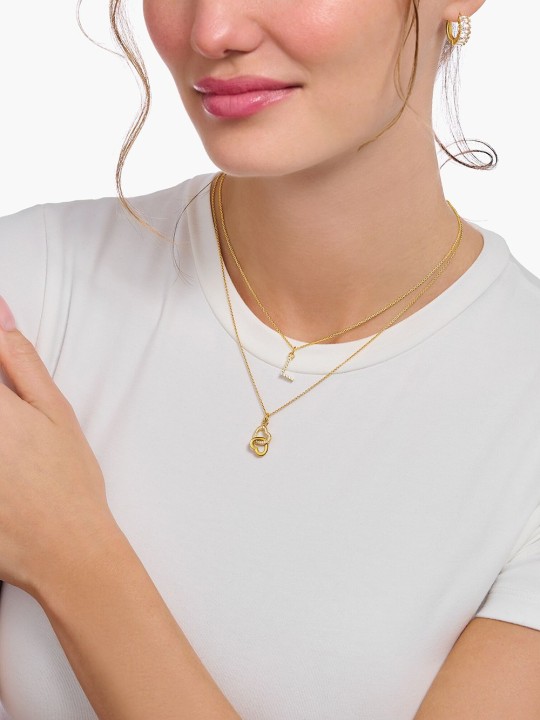 collana donna Thomas Sabo KE2245-414-14-L45V Gold-plated necklace letter F