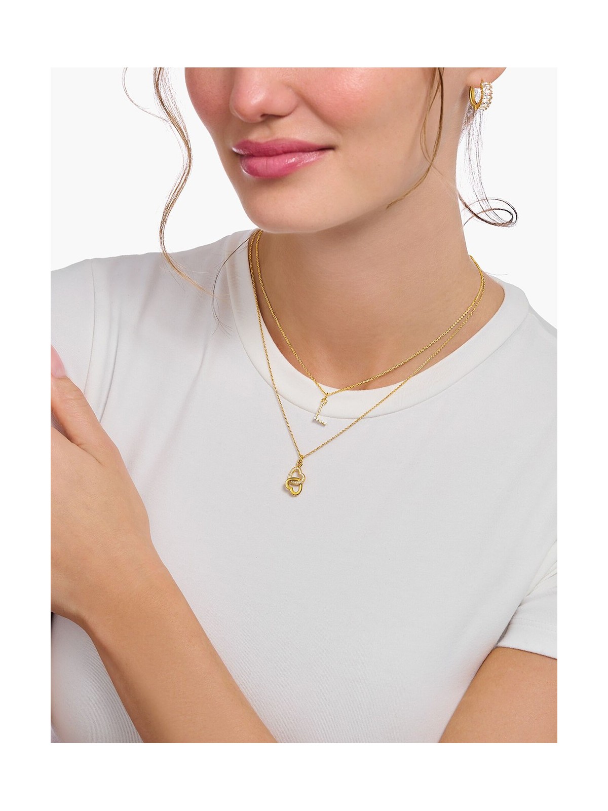 collana donna Thomas Sabo KE2245-414-14-L45V Gold-plated necklace letter F