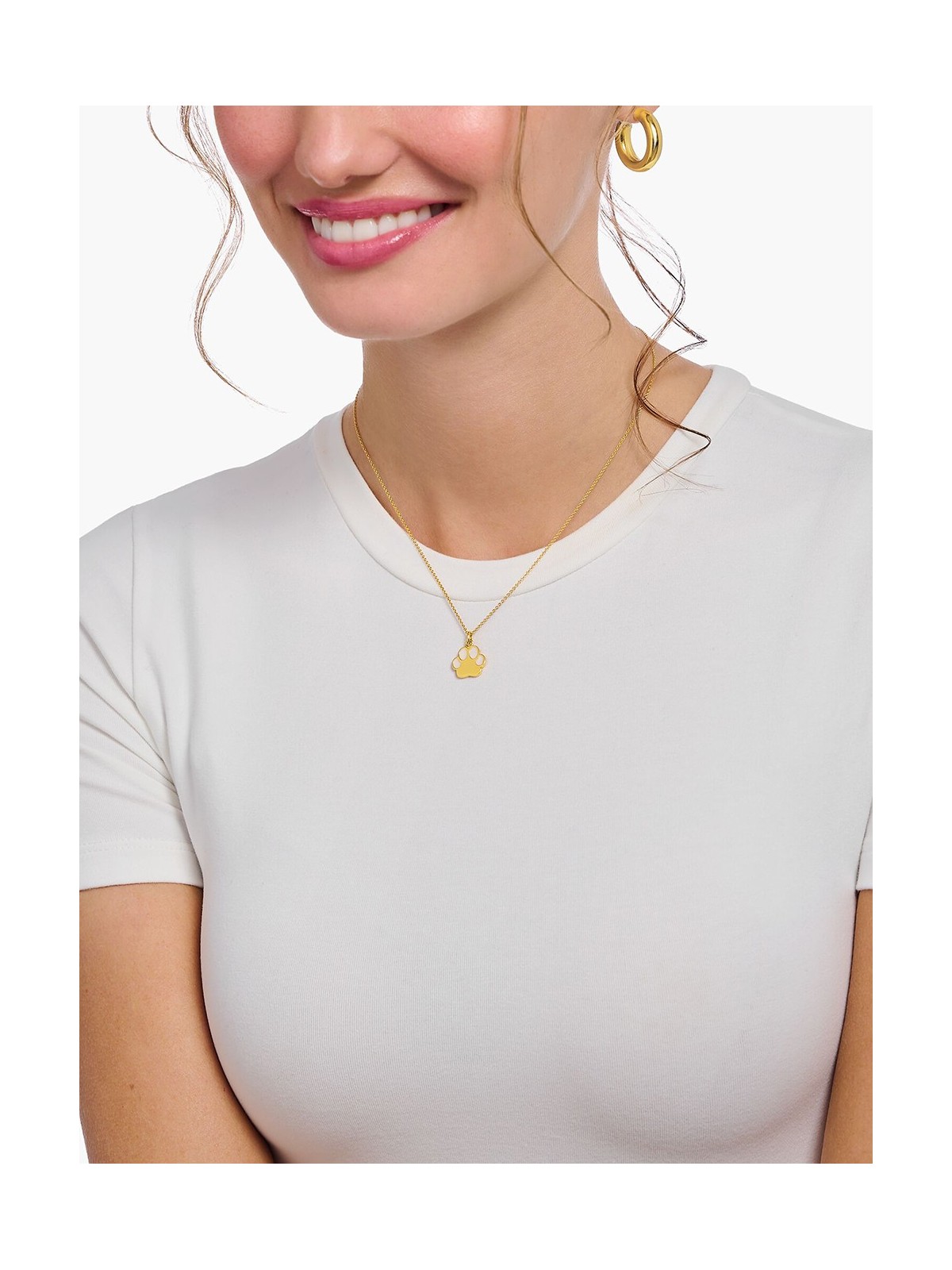 collana donna Thomas Sabo KE2266-427-14-L45V Gold-plated chain w. paw pendant