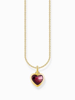 collana donna Thomas Sabo KE2268-414-10-L45V Gold-plated chain w. dark red heart pendant