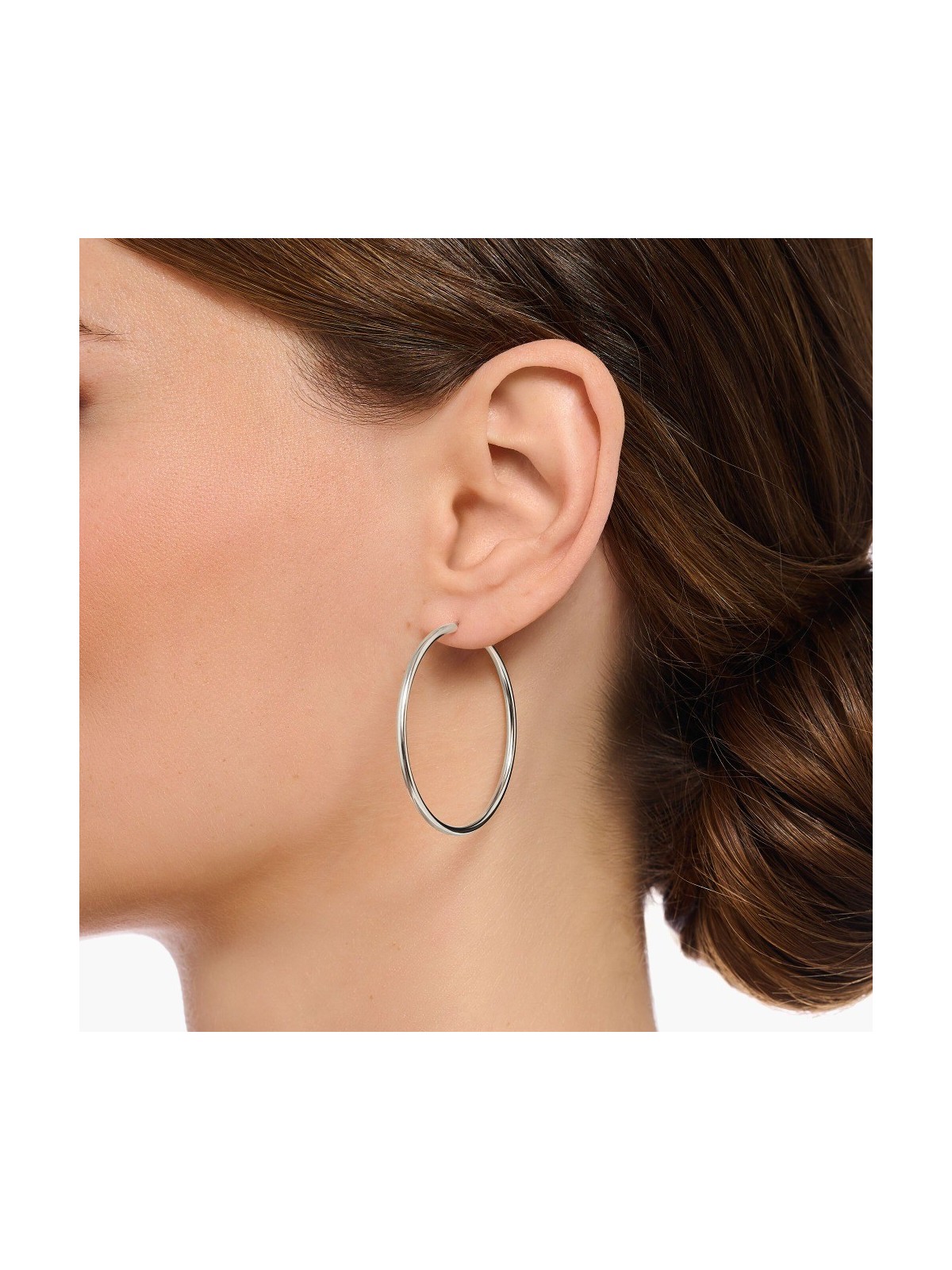 orecchini donna Thomas Sabo CR728-001-21 Silver hoop earrings 40 mm