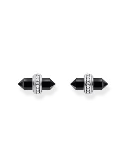 orecchini donna Thomas Sabo H2281-641-11 Silver stud earrings w. black onyx