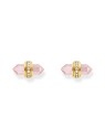 orecchini donna Thomas Sabo H2281-414-9 Gold stud earrings w. pink onyx