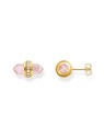 orecchini donna Thomas Sabo H2281-414-9 Gold stud earrings w. pink onyx