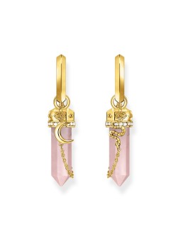 orecchini donna Thomas Sabo CR722-414-9 Gold Hoop Earrings w. pink crystal pendant & symbols