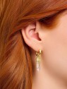 orecchini donna Thomas Sabo CR722-414-9 Gold Hoop Earrings w. pink crystal pendant & symbols